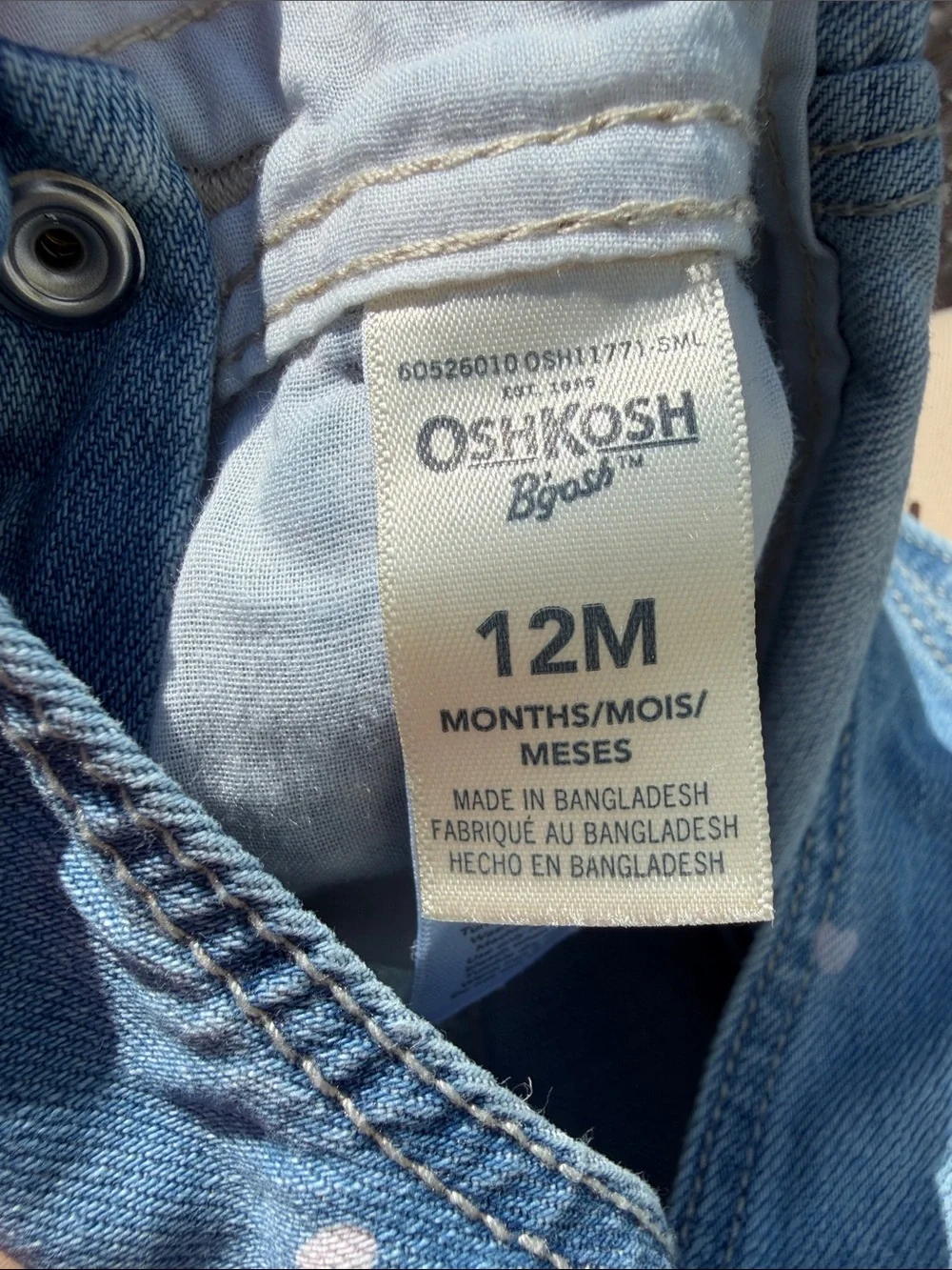 OshKosh B’gosh Denim Heart Overalls